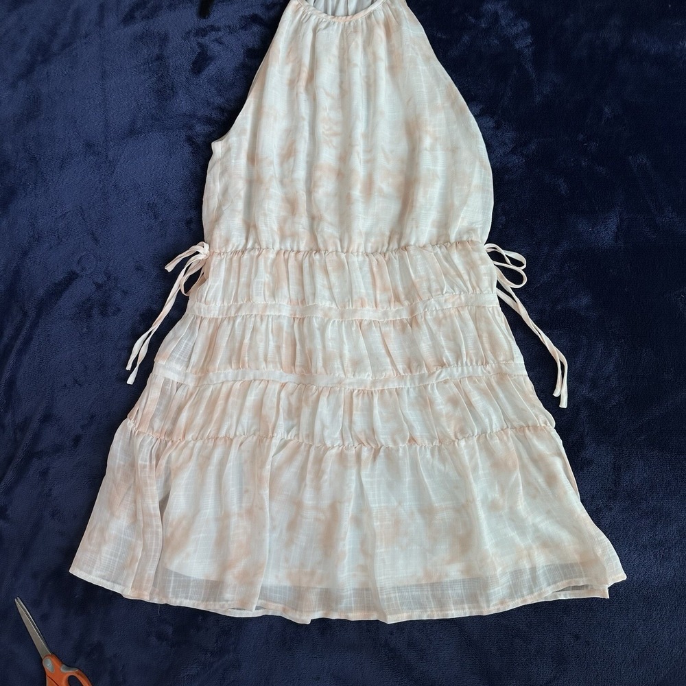 Vestique Dress Womens Med Blush Adjustable Straps Rayon Flowy